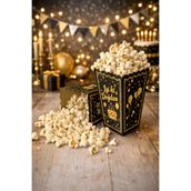 Baloncu Dede Doğum Günü Parti ve Organizasyon İçin Siyah Gold “İyi ki Doğdun” Popcorn Kutusu 8 Adet