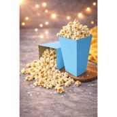 Baloncu Dede Karton Mavi Popcorn Kutusu 8x11,5 cm 8 Adet Patlamış Mısır Kutusu Doğum Günü Parti Baby Shower Süs