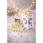 Baloncu Dede Unicorn Temalı Doğum Günü, Baby Shower ve Parti İçin Popcorn (Patlamış Mısır) Kutusu 8 Adet