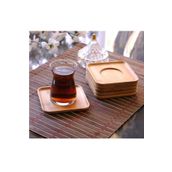 Balsa Bambu 6'lı Çay Tabağı
