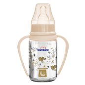 Bambino B015 125 ml Krem Silikon Kiraz Uçlu Kulplu Cam Biberon