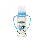 Bambino B015 125 ml Mavi Silikon Kiraz Uçlu Kulplu Cam Biberon