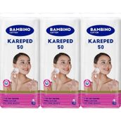 Bambino Cotton Kare 50x3 Adet Makyaj ve Bebek Temizleme Pamuğu