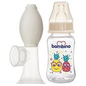 Bambino T002 PP Biberonlu Bej Göğüs Pompası