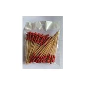 Bambu Kürdan Kırmızı Örgülü 12 cm 100'LÜ