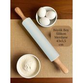 Bambu Saplı Silikon Gövdeli Merdane-Büyük Boy (45 x 5,5 x 25 Cm) - Krem