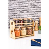 Bambum Bench 8 Parça 2 Katlı Standlı Baharatlık Seti