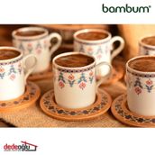 Bambum Dibek 6 Kişilik Kahve Fincan Takım