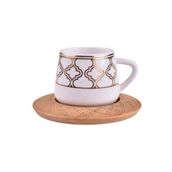 Bambum Hanedan 6 Kişilik Desen Altlıklı Kahve Takımı