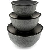 Bambum Rose Wood Antrasit 3'lü Metal Karıştırma Kabı