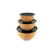 Bambum Rose Wood Kahverengi 3'lü Metal Karıştırma Kabı
