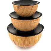 Bambum Rose Wood Kahverengi 3'lü Metal Karıştırma Kabı