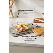 Bambum Satina Kilitli 370 ml Cam Saklama Kabı