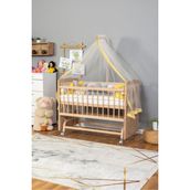 Bamgidoo Anne Yanı Bebek Beşiği Ahşap Mobilya Yeni Doğan Beşik 60X120 - Sarı