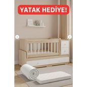 BANANA BABY Moon Anneyanı Sallanır Çekmeceli Büyüyen Beşik - Beyaz - Ahşap