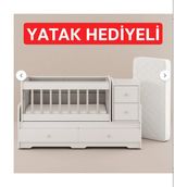 Banana Baby Moon Anneyanı Sallanır Çekmeceli Büyüyen Beşik - Beyaz