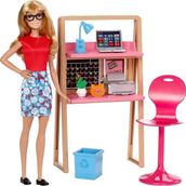 Barbie Bebek Ve Çalışma Masası Oyun Seti