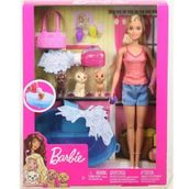 Barbie GDJ37 3 Yavru Köpekli Aksesuar ve Bebek
