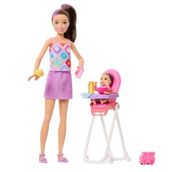 Barbie JJB44 Bebek Bakıcısı Skipper Mama Sandalyeli Oyun Seti