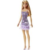 Barbie Model Bebek Mor Elbiseli Pırıltılı Kız Çocuklar İçin Eğlenceli Oyun Arkadaşı - Renkli