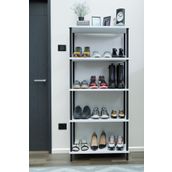BARIN DESIGN 5 Raflı Çevir-Kur Ayakkabılık Metal Gövde Çok Amaçlı Raf Ünitesi Antre, Balkon, Banyo Uyumlu Dolap