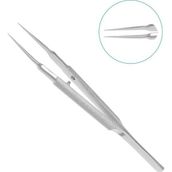 Barışhan Medikal Ven Lümen Açıcı Mikro Ince Penset Dişsiz 10.5 cm Yuvarlak Sap Eğitim Materyali - Gri - 10.5cm