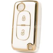 Barkas Elektronik Peugeot 207 308 406 407 3008 5008 607 Partner Sustalı Nano Anahtar Kılıfı 2 Buton Beyaz