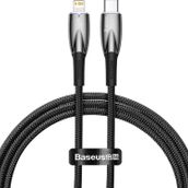 Baseus CADH000001 Glimmer Series Siyah 1 m 20 W Type-C to Lightning Örgülü Şarj Kablosu