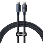 Baseus Crystal Shine 1.2 mt 100W Type-C to Type-C Hızlı Şarj Kablo Siyah Kablo