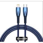 Baseus Glimmer Series Type-C to Lightning 1 mt 20 Watt Mavi Şarj Kablosu