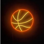 Basketbol Topu Neon LED Duvar Aydınlatması - 28x28 cm
