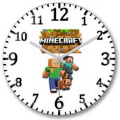 Baskı Dükkanı Minecraft Adventure Bombeli Gerçek Cam Duvar Saati