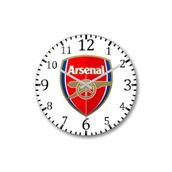 Baskı Dükkanı S7311 Arsenal Logo Bombeli Gerçek Cam Duvar Saati