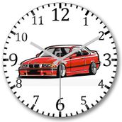 Baskı Dükkanı S8773 Bmw Stanced Out E36 Red Bombeli Gerçek Cam Duvar Saati