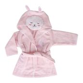 Baveno Pembe Pamuklu Kedi Desenli Çocuk Bornozu