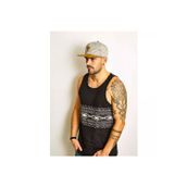 Bay Şapkacı Erkek Çizgili Hiphop Gri Kep 5887