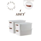 Bayev 4'lü Beyaz 10 Lt Boxsis Set Çok Amaçlı Kapaklı Kutu Dolap Içi Düzenleyici Organizer - Hobi Kutusu