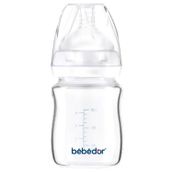 Bebedor 50301 Geniş Ağızlı Isıya Dayanıklı 120 ml Beyaz Cam Biberon