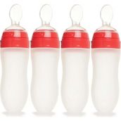Bebedor 7509 4x120 ml Silikon Kaşıklı Şeffaf +6 Ay Biberon