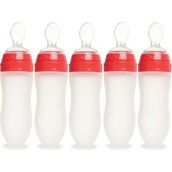 Bebedor 7509 5x120 ml Silikon Kaşıklı Şeffaf +6 Ay Biberon