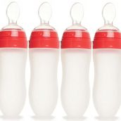 Bebedor 7509 6x120 ml Silikon Kaşıklı Şeffaf +6 Ay Biberon