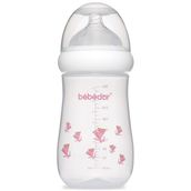 Bebedor 98322 Pembe Desenli Geniş Ağızlı 260 ml PP Biberon