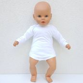 Bebegen Beyaz Sade Uzun Kollu Alttan Çıt Çıtlı Badi Bebek Zıbını