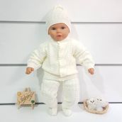 Bebegen Krem 4 Parça Triko Bebek Takımı