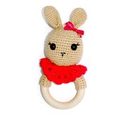Bebegen Narçiçeği Pelerinli Kahve Tavşan Amigurumi Çıngırak