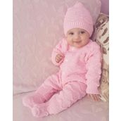 Bebegen Pembe Bereli Triko Kız Bebek Tulumu