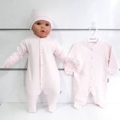 Bebegen Sade Pembe Bereli Eldivenli Bebek Tulum