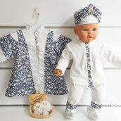 Bebegen Sultan Lacivert Gümüş İşlemeli Bebek Mevlüt Takımı