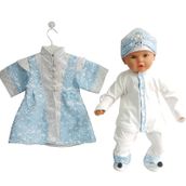 Bebegen Sultan Mavi Gümüş İşlemeli Bebek Mevlüt Takımı