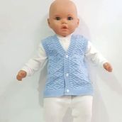 Bebegen Triko Mavi Erkek Bebek Yelek